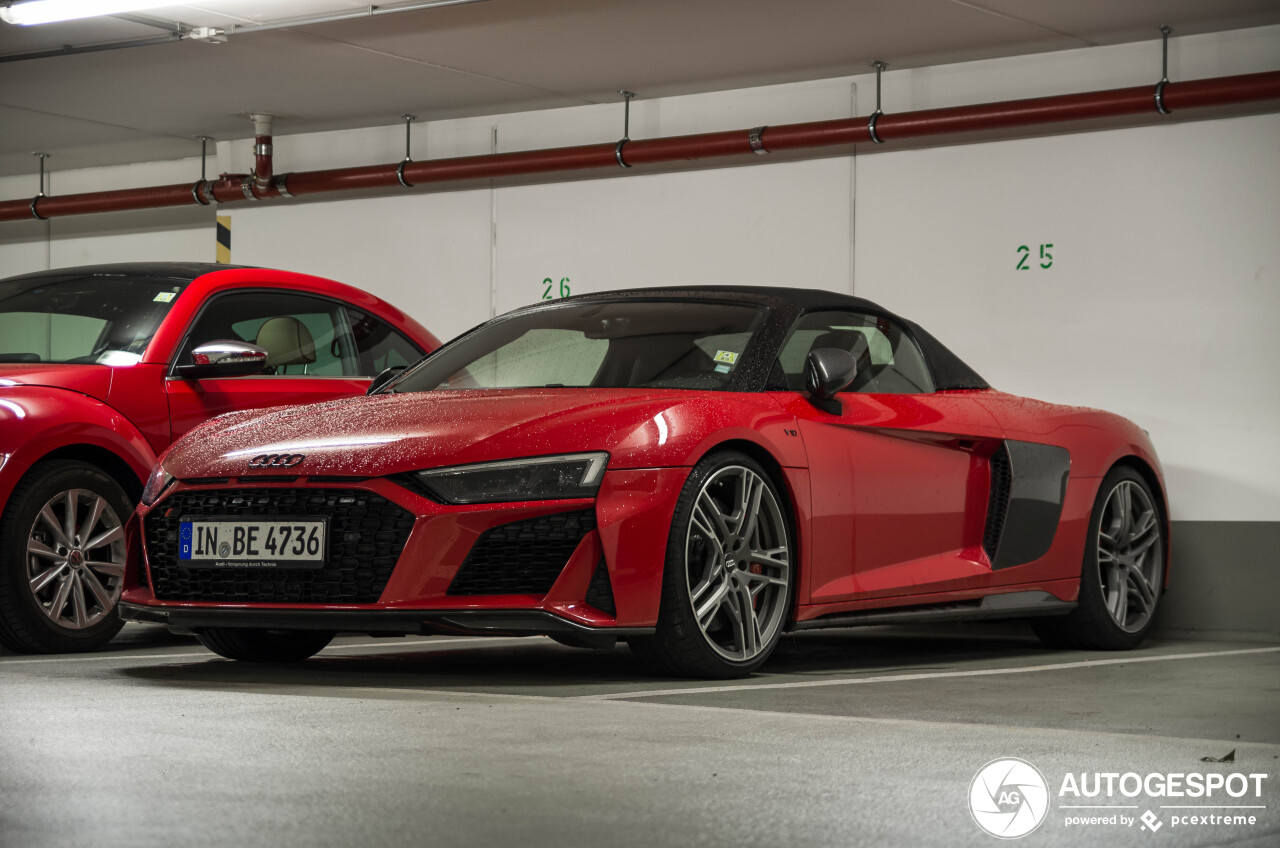 Rood zagen we nog niet op de Audi R8 V10 Spyder 2019