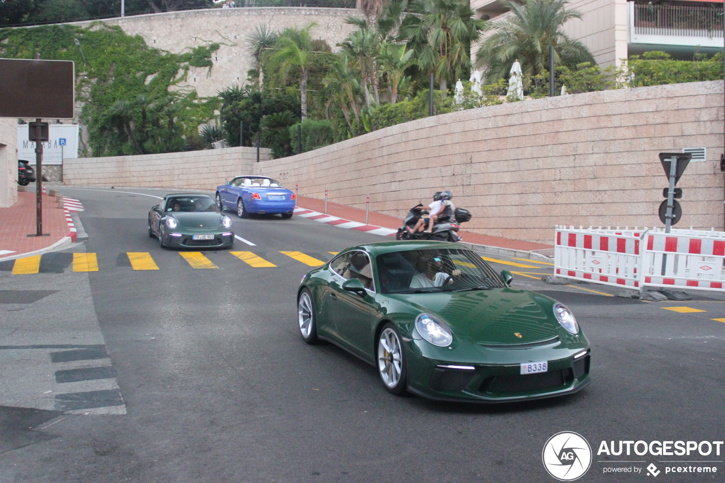Irish Green Porsche duo ravot door Monaco
