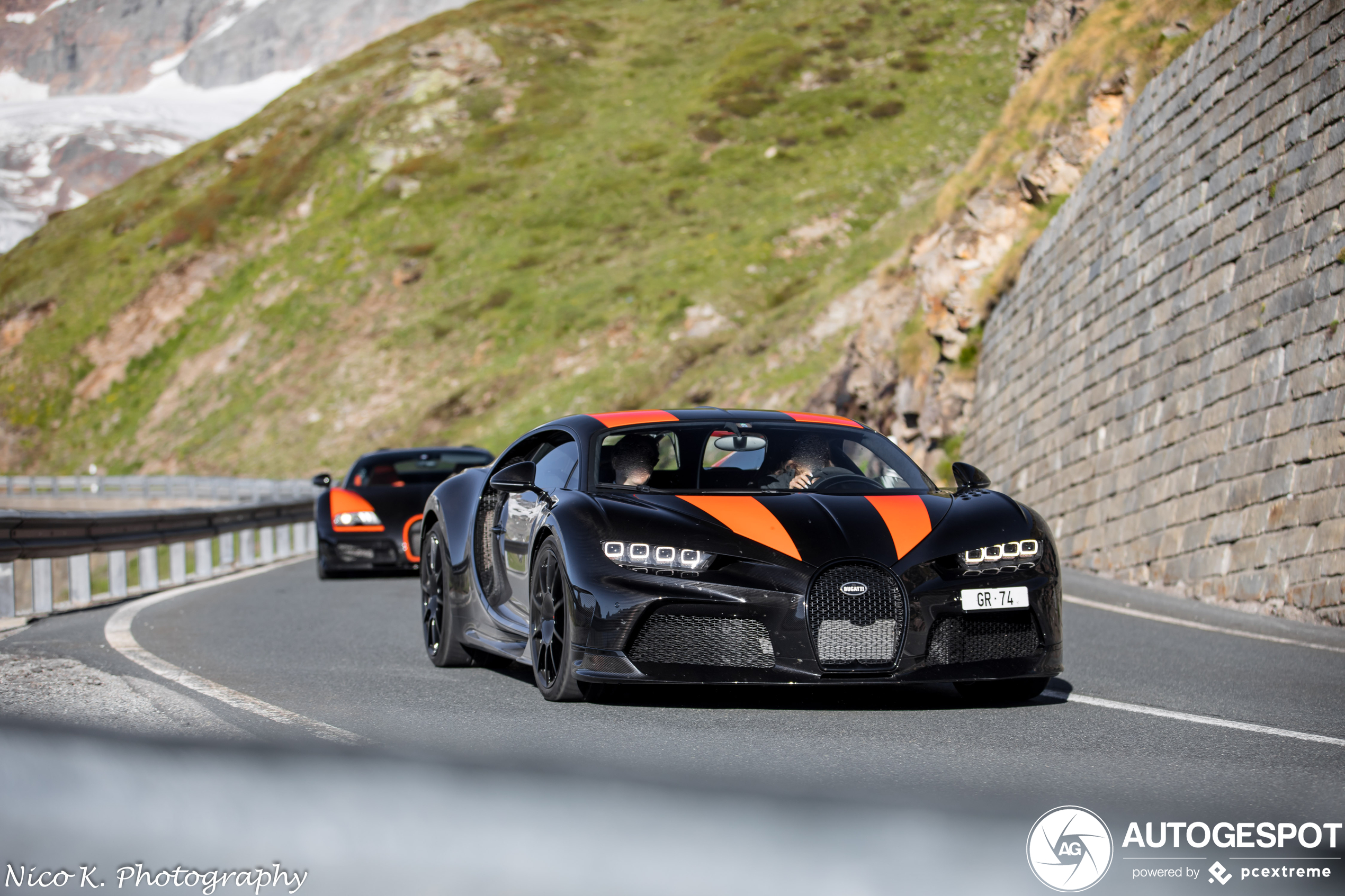 Trio van Bugatti's geniet van Berninapas
