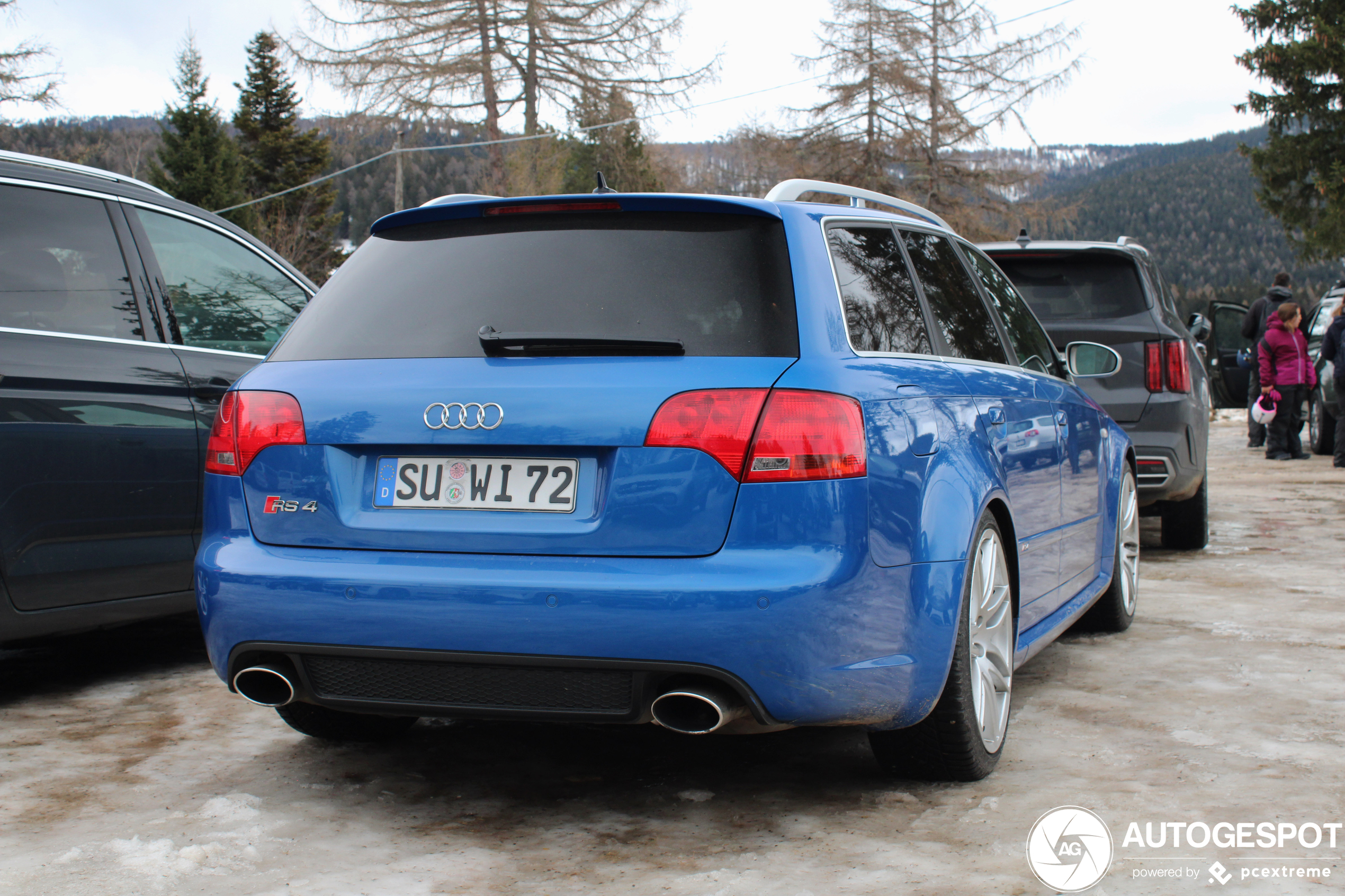 Blauwe RS4 is heerlijk wintersport vervoer