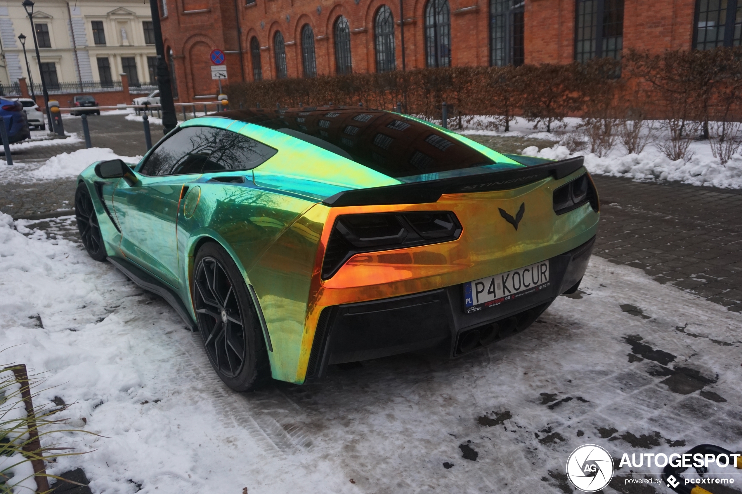 Verblindende Corvette in Polen