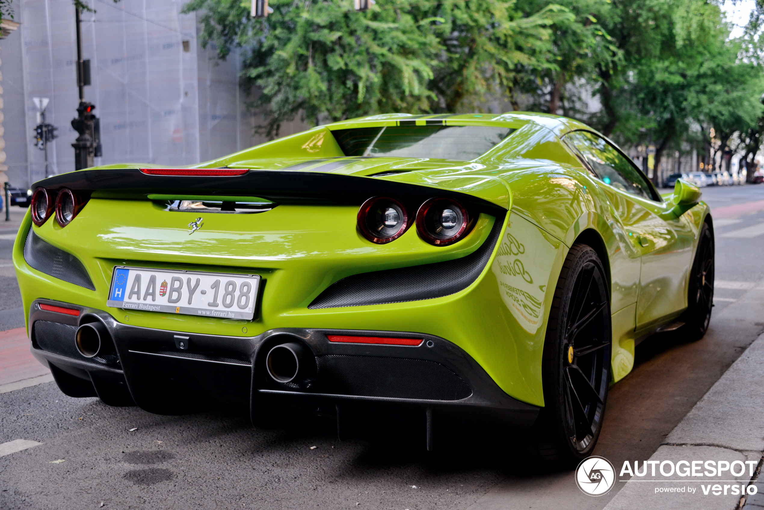A conspicuous f8 is parked in Budapest