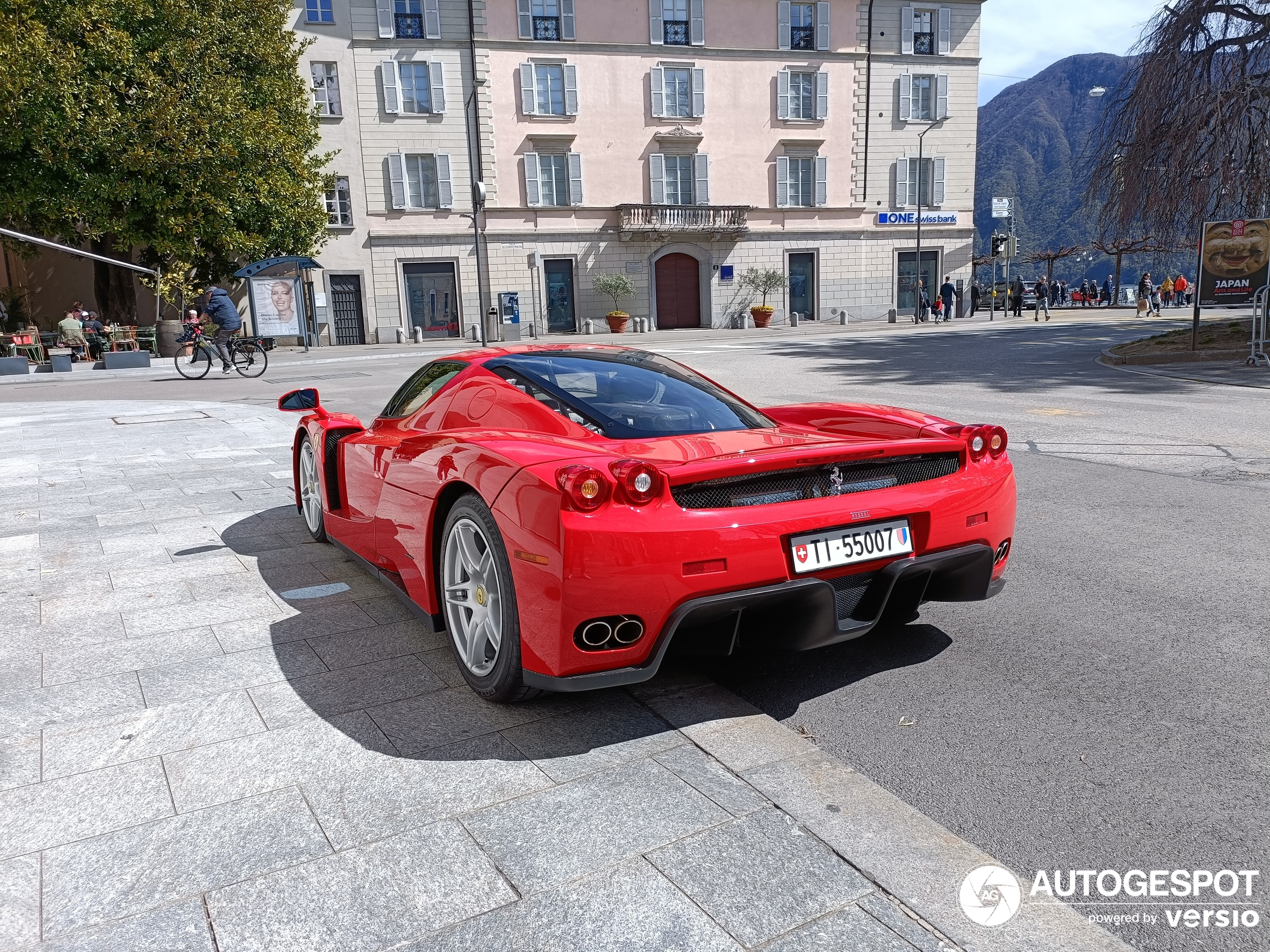 An Enzo Ferrari was parked in Lugano