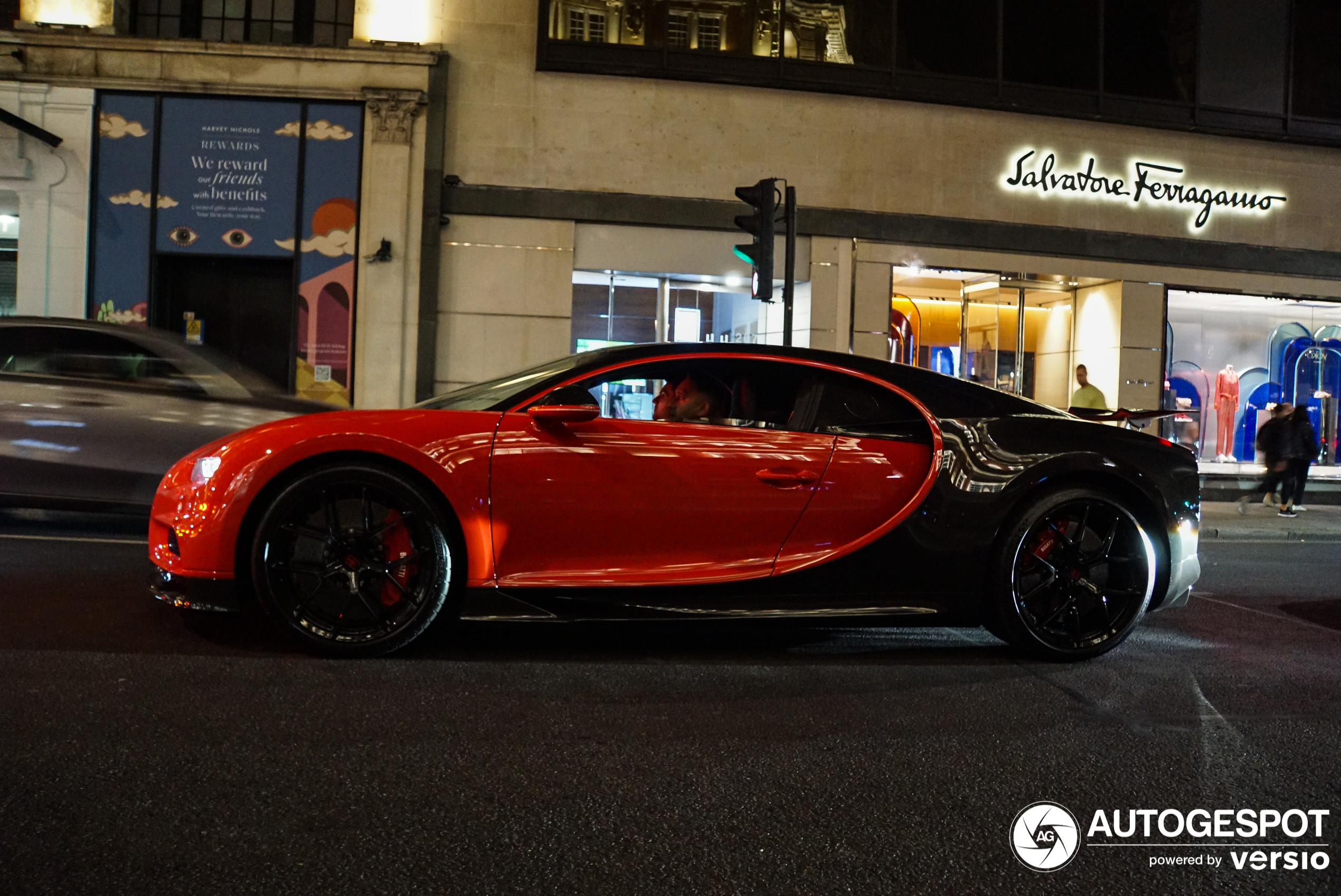 A rare sighting: a red Chiron Sport