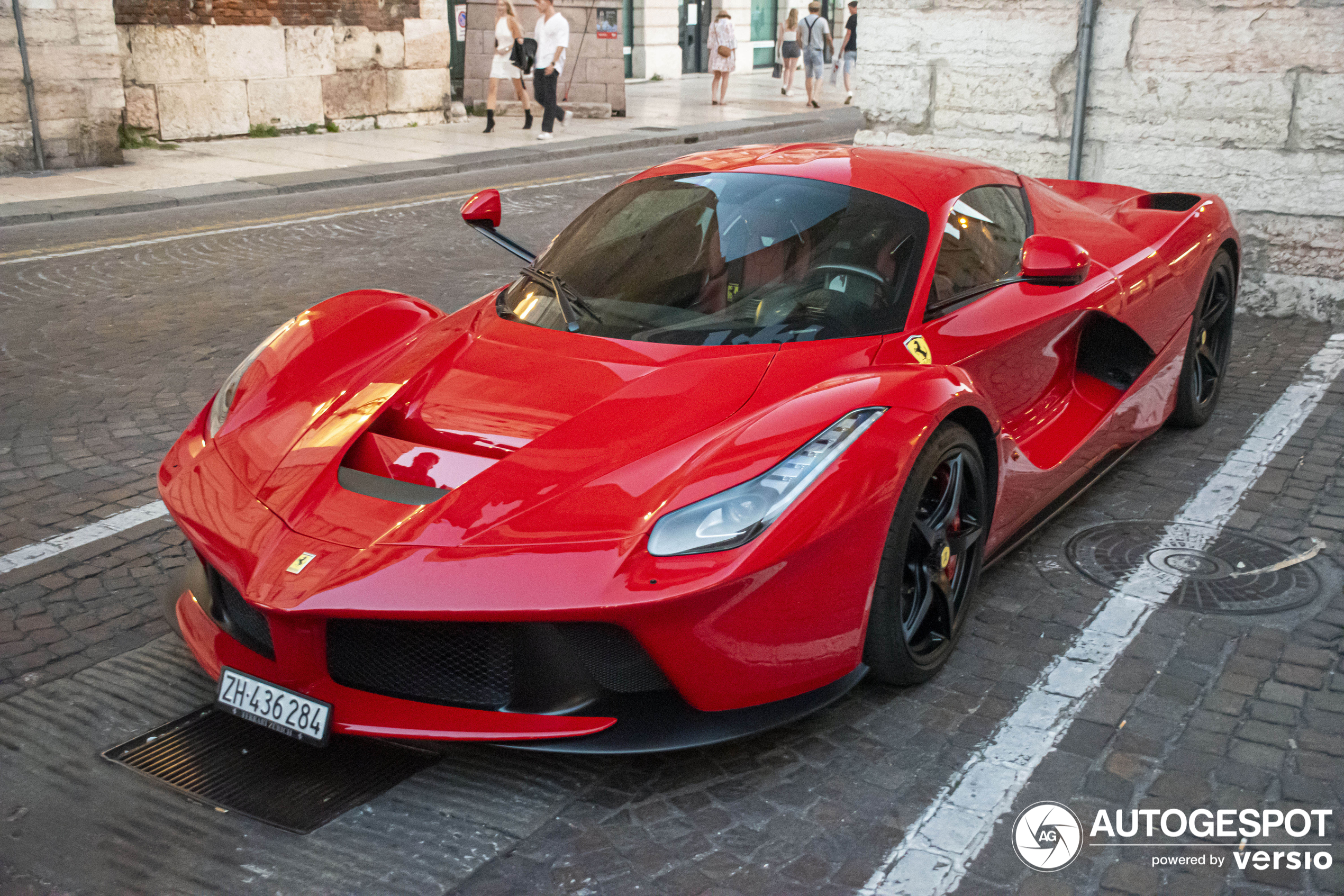 A rare Laferrari with a bodycolored roof shows up in Verona