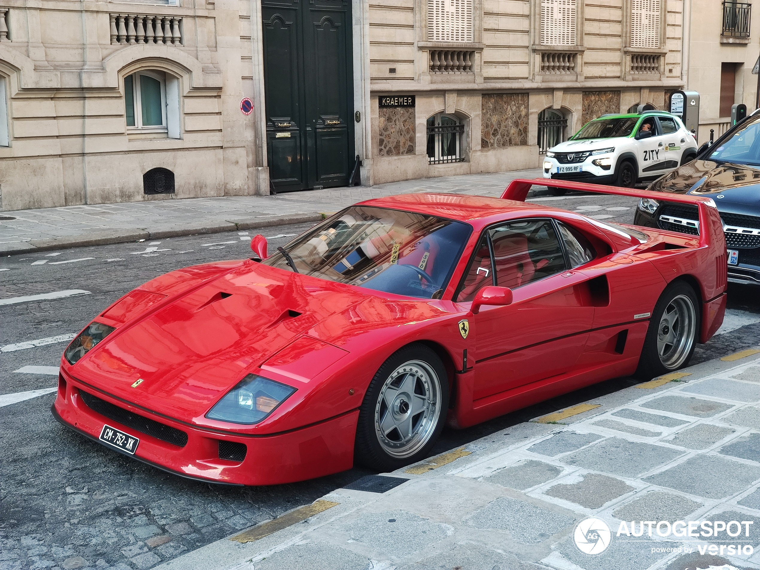 A Ferrari F40 shows up in Paris