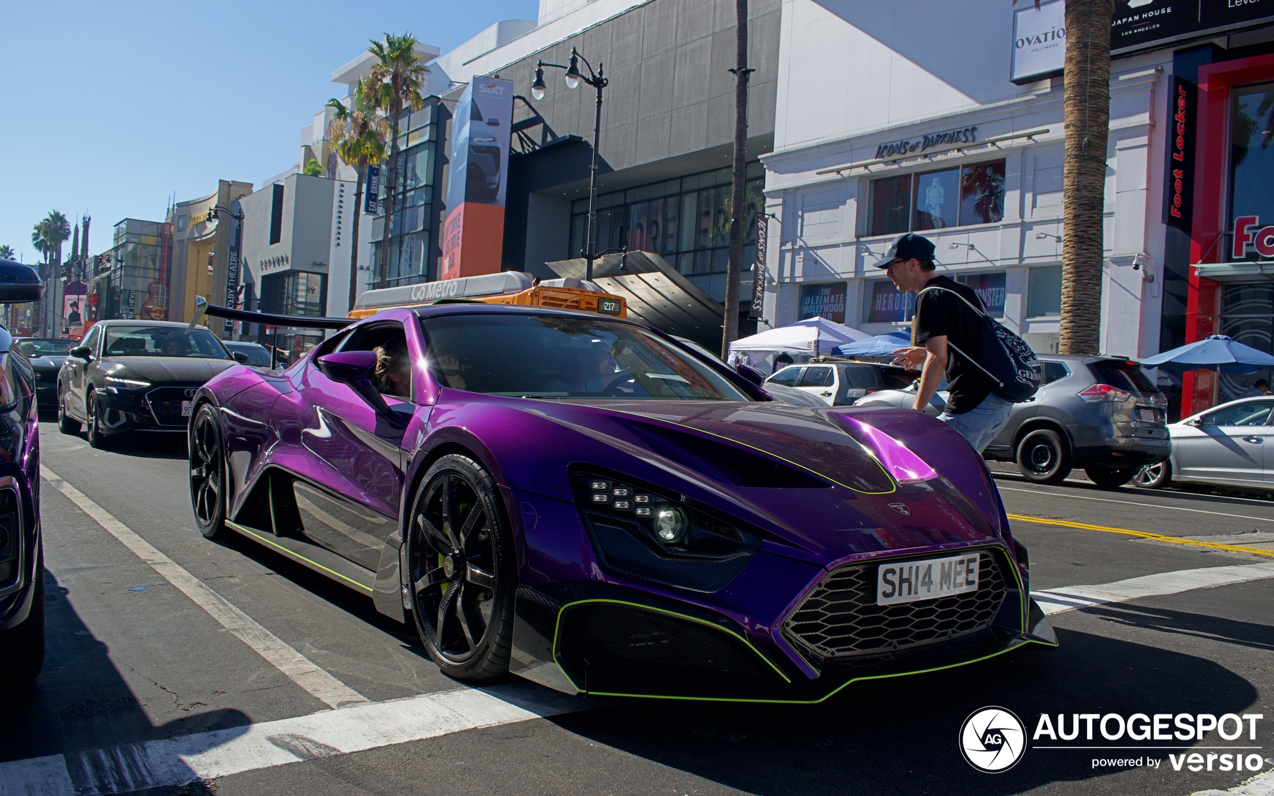 Shmee150 shows up in Hollywood, including his beautiful Zenvo