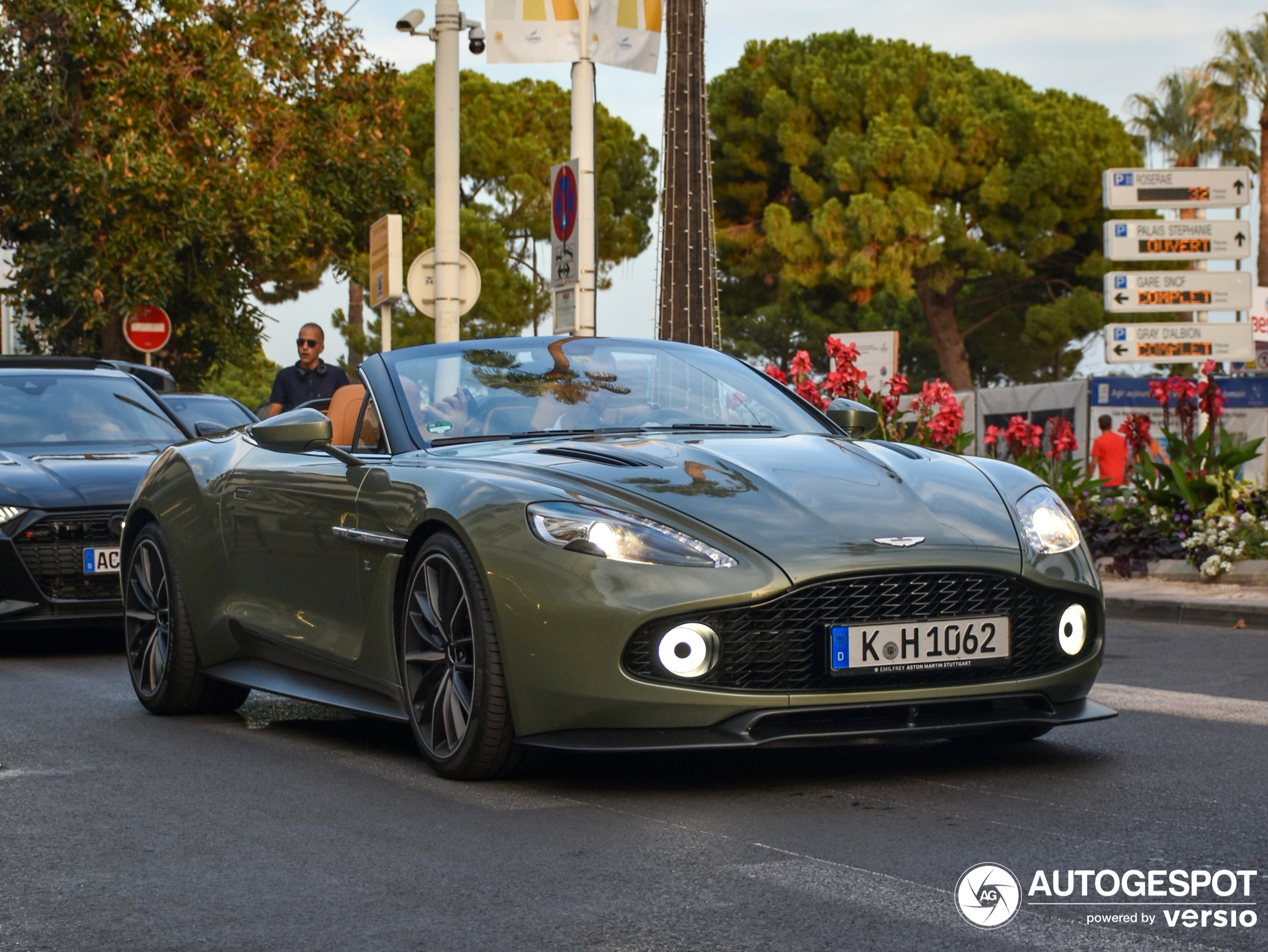 A beautiful Aston Martin Vanquish Volante Zagato shows up in Cannes
