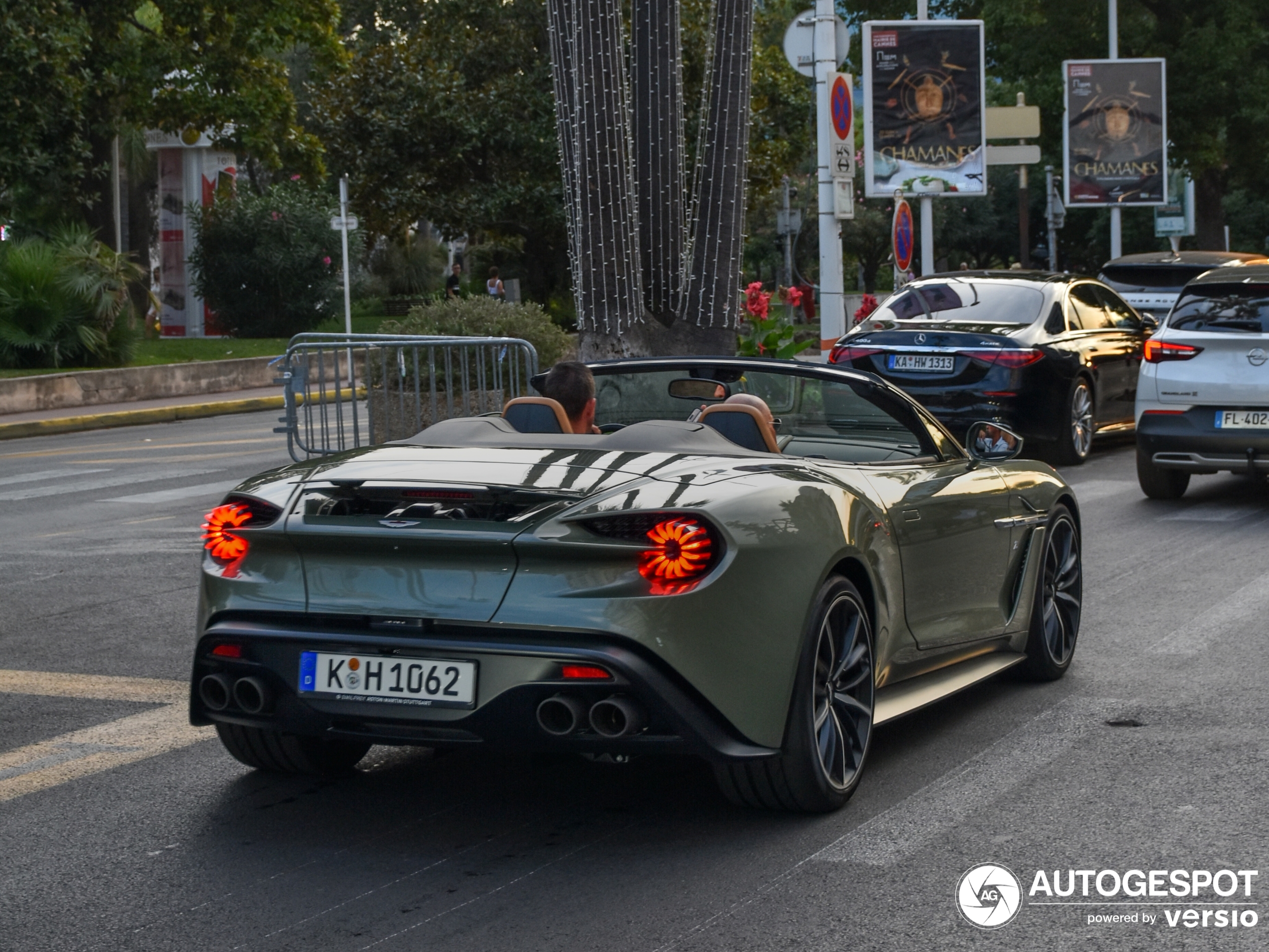 A beautiful Aston Martin Vanquish Volante Zagato shows up in Cannes