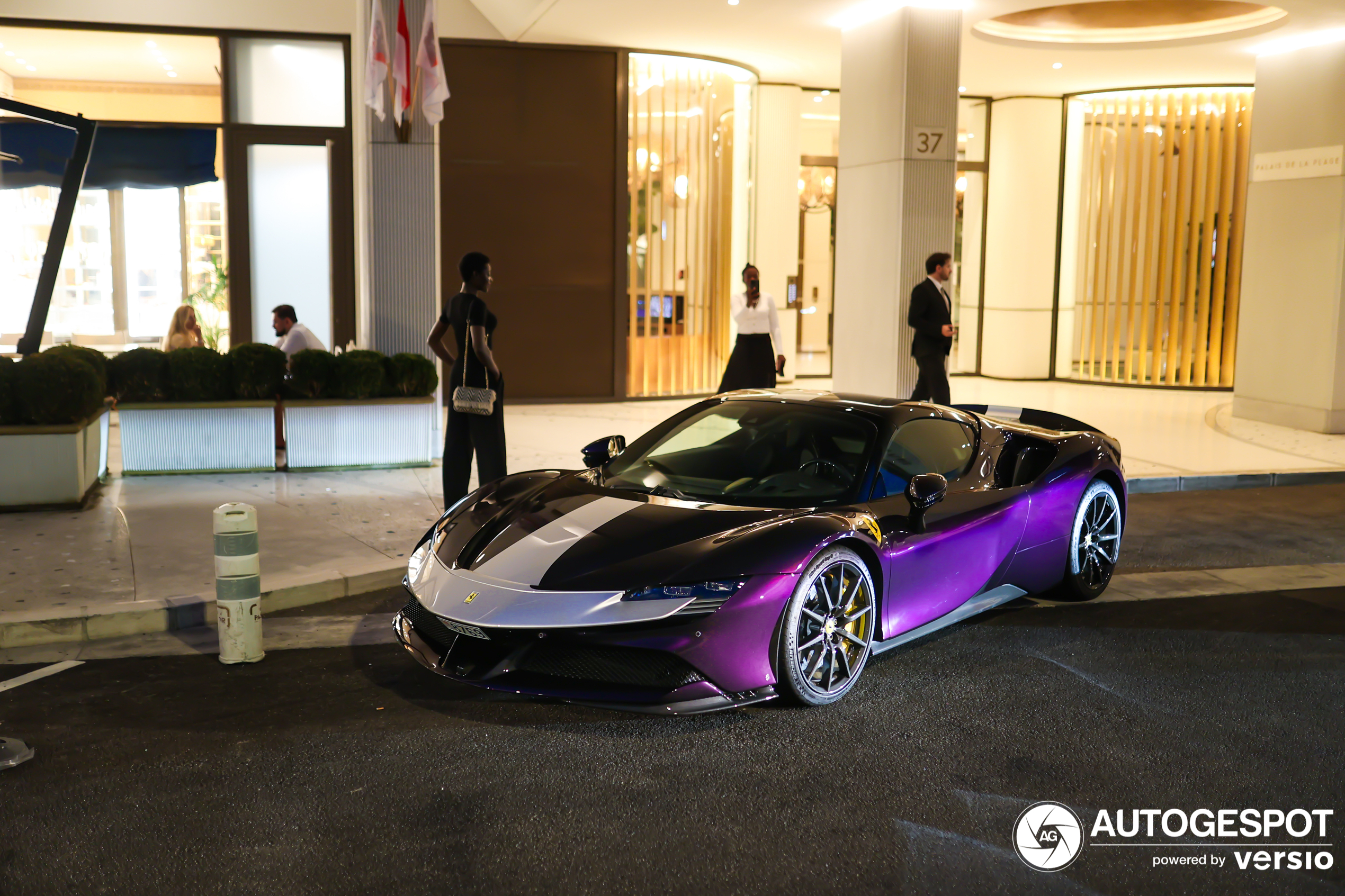 The beautiful violet SF90 Spider emerges again in Monaco.