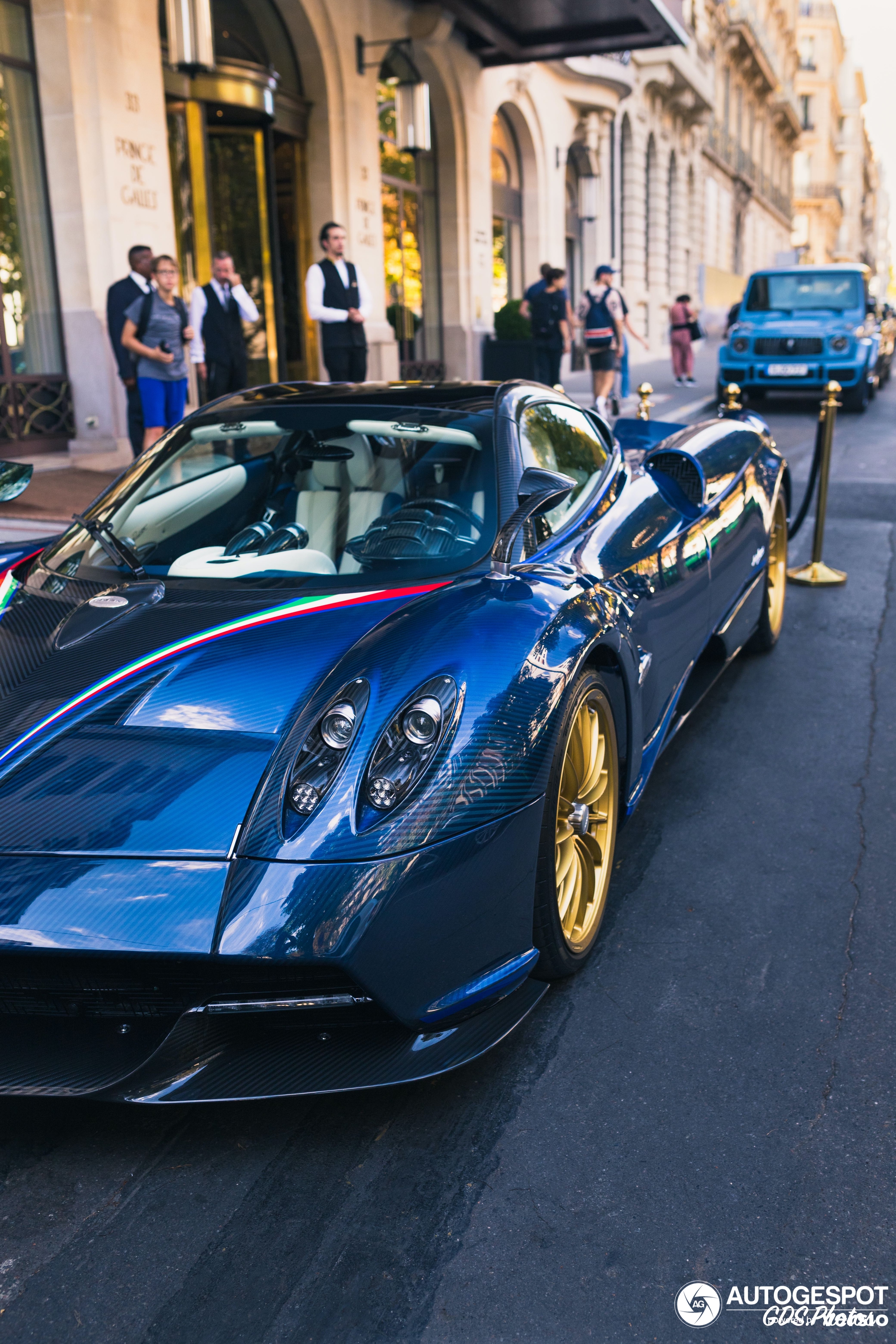 Once again, the Huayra Roadster makes an appearance in Paris