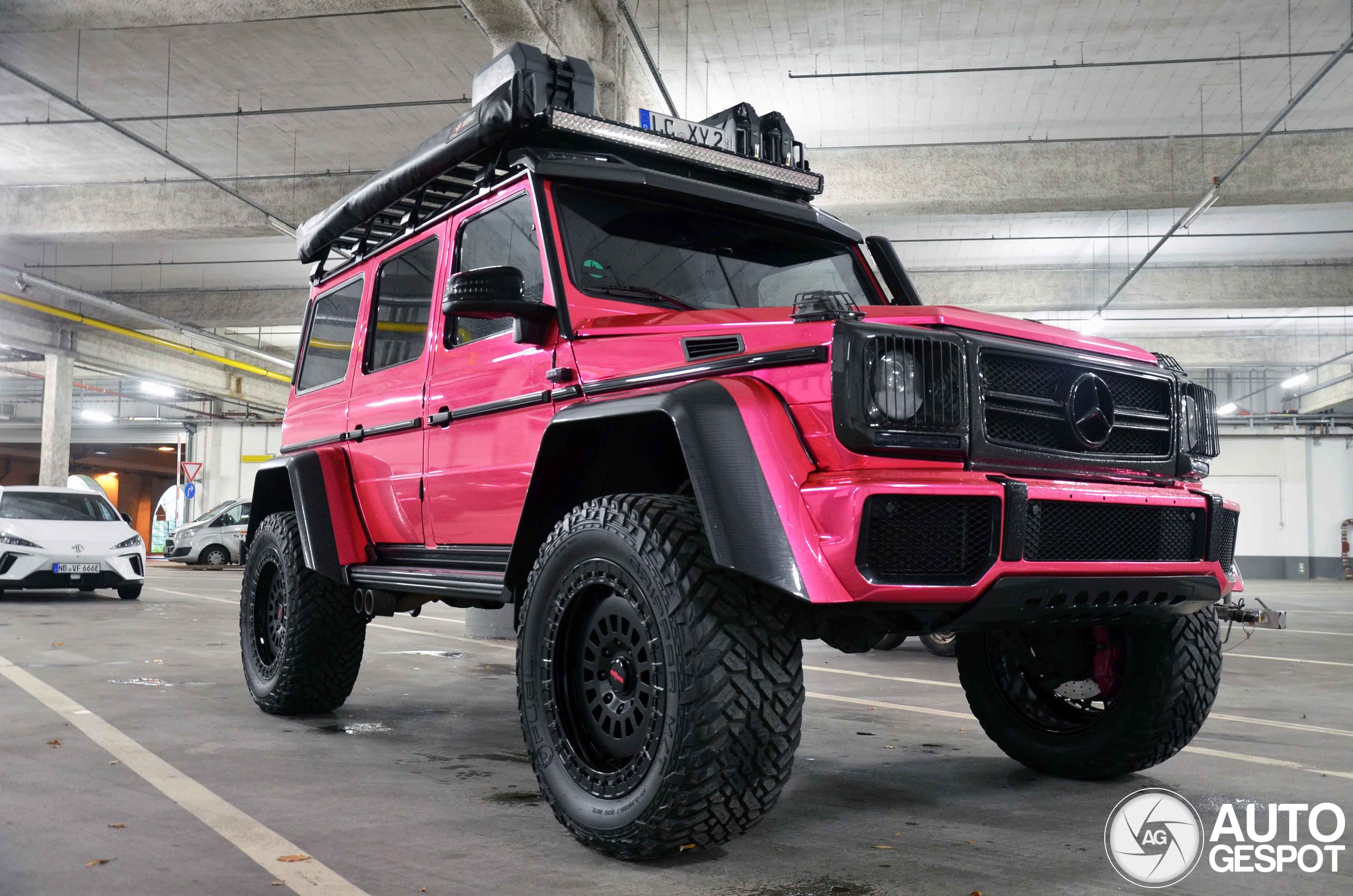 Only a pink 6x6 would be more conspicuous.