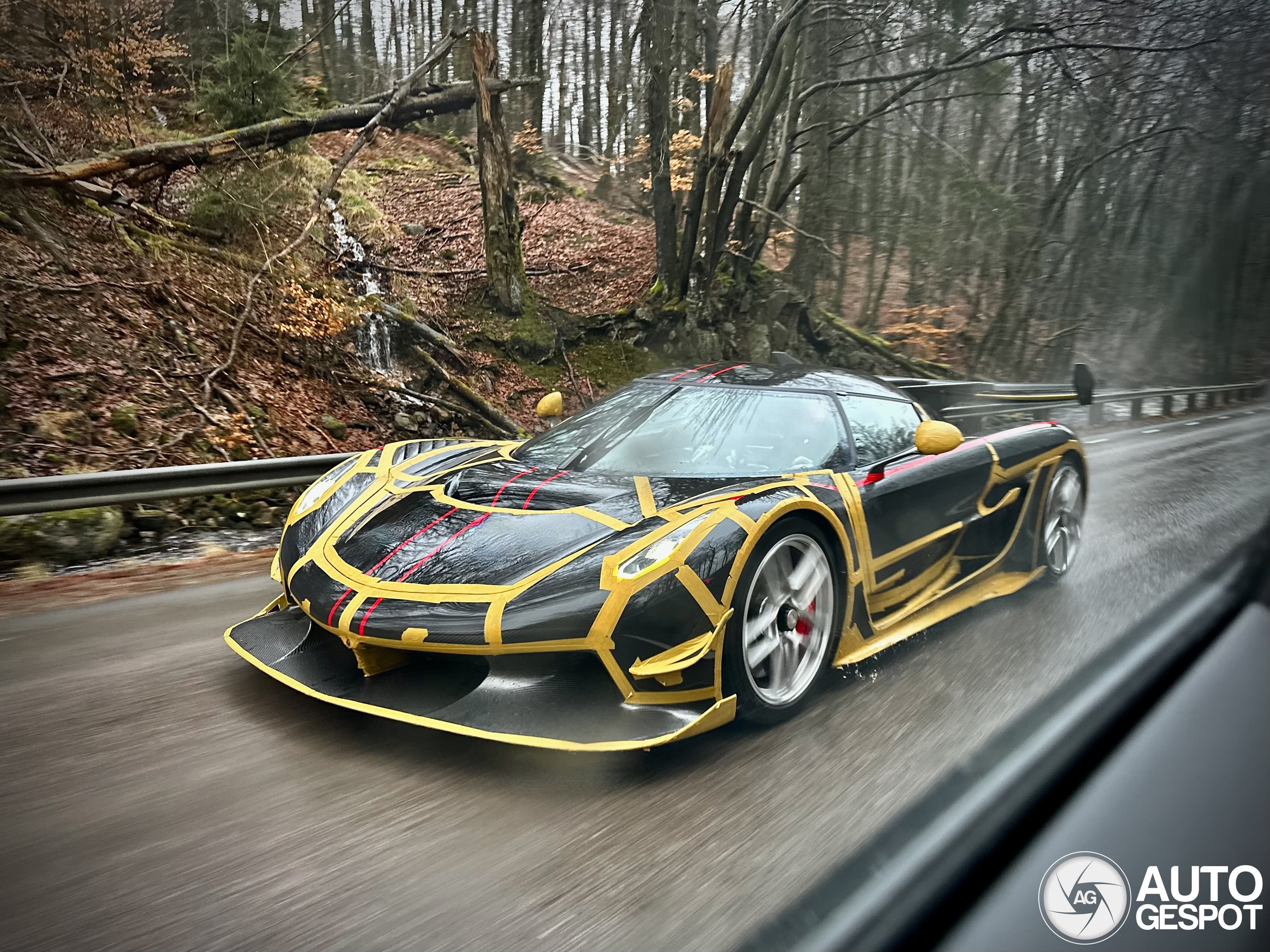 A Koenigsegg test-Jesko has been discovered.