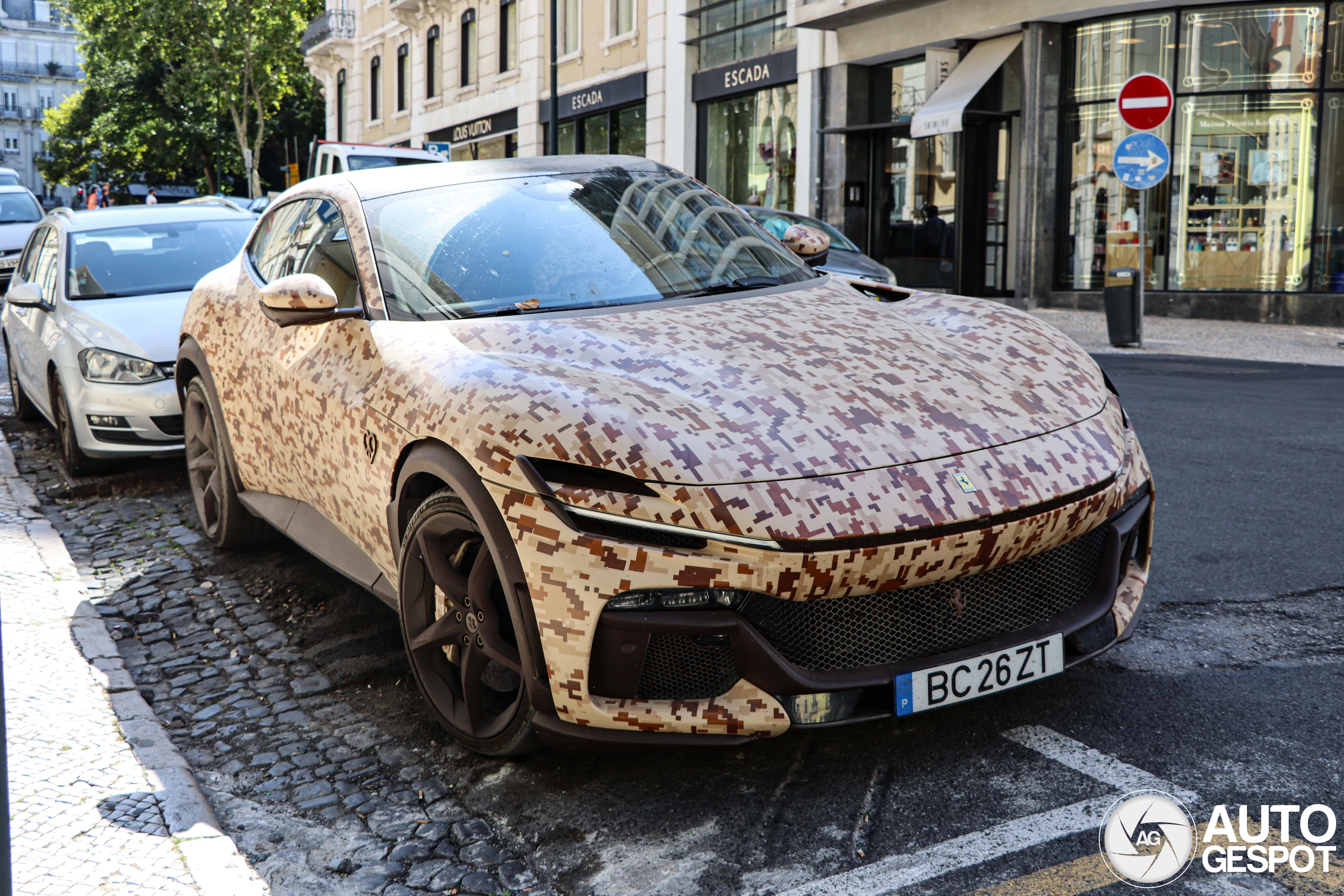 Lapo Elkann's camo Ferrari Purosangue