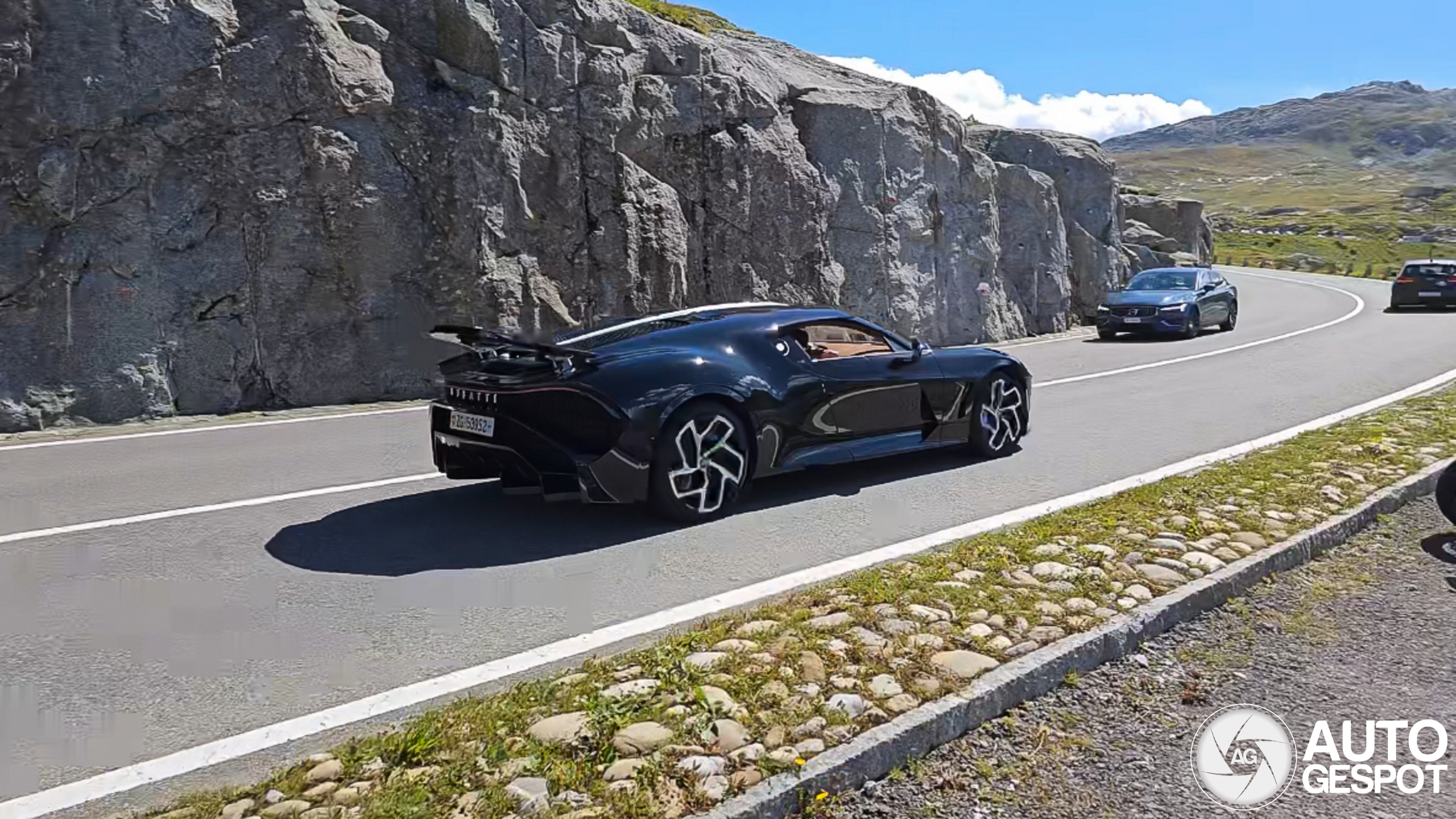 Unexpected encounter: Bugatti La Voiture Noire on the Grimselpass