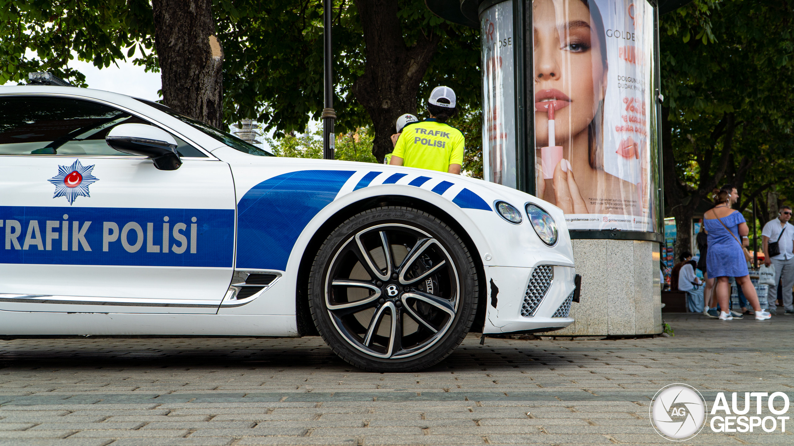 A Bentley Continental GT police car in Turkey