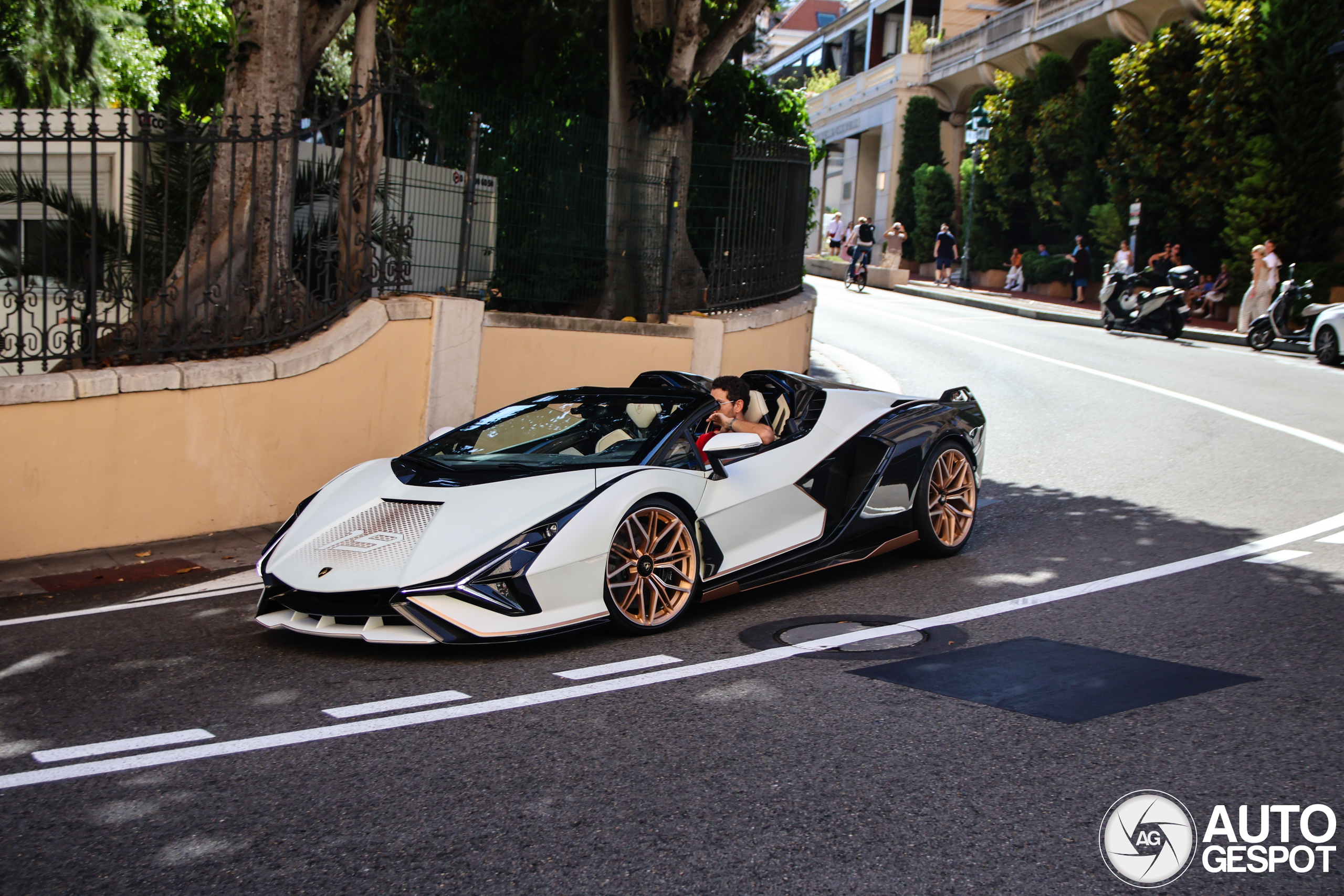 One of just 19: The Lamborghini Sián Roadster appears in Monaco