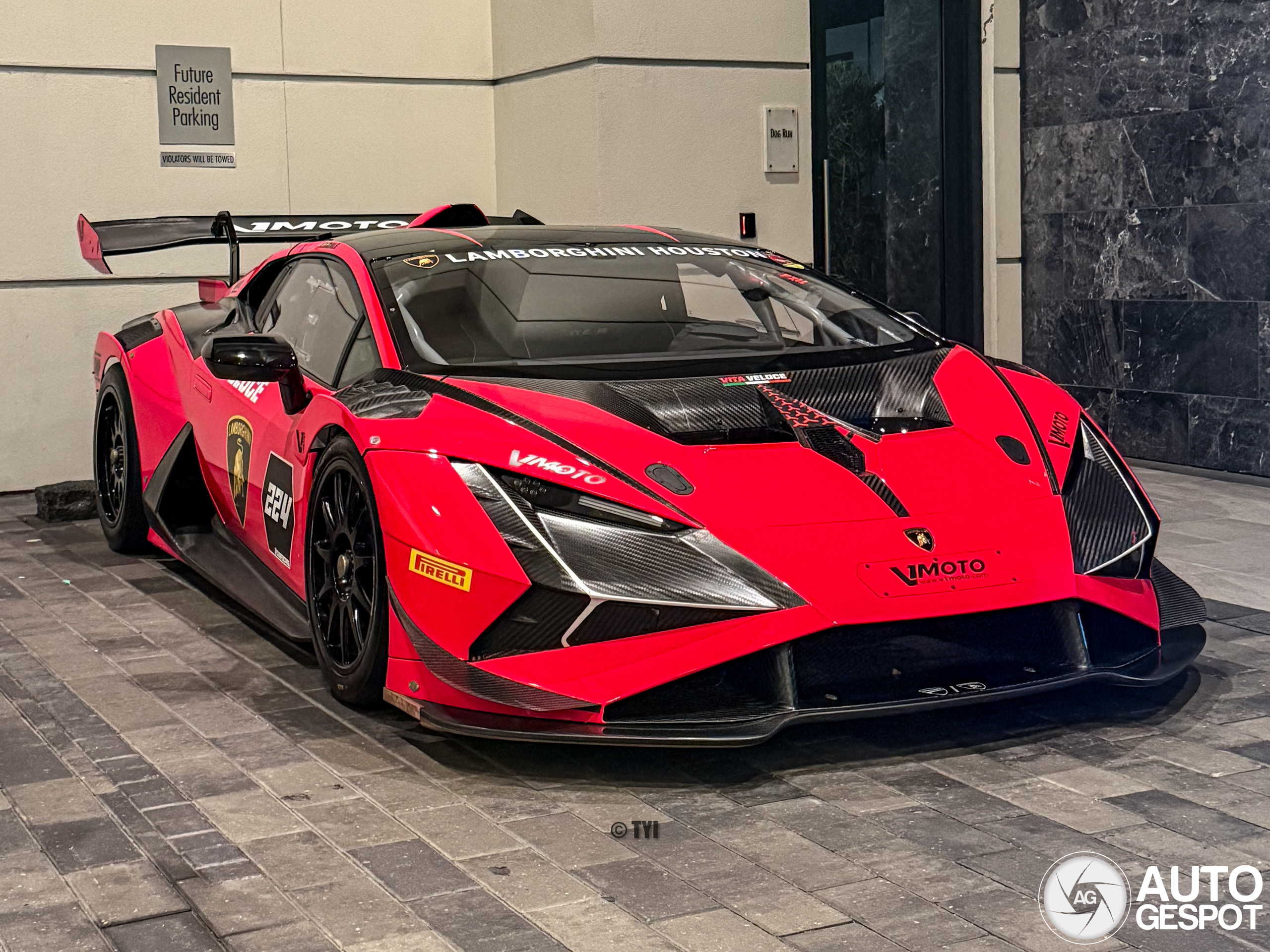 Circuit-Lambo op een parkeerplaats in Houston